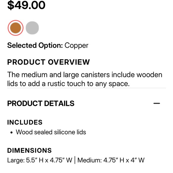 Uncommon James Copper and Wood Canister Set - Picture 6 of 6